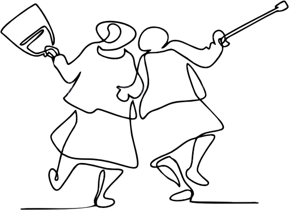 Dessin au fil de vieux joyeux